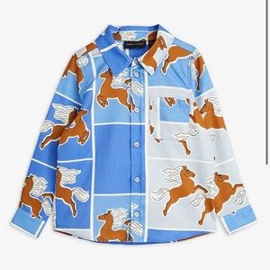 Mini Rodini Horse Shirt, size 3-5yr, purple/brown